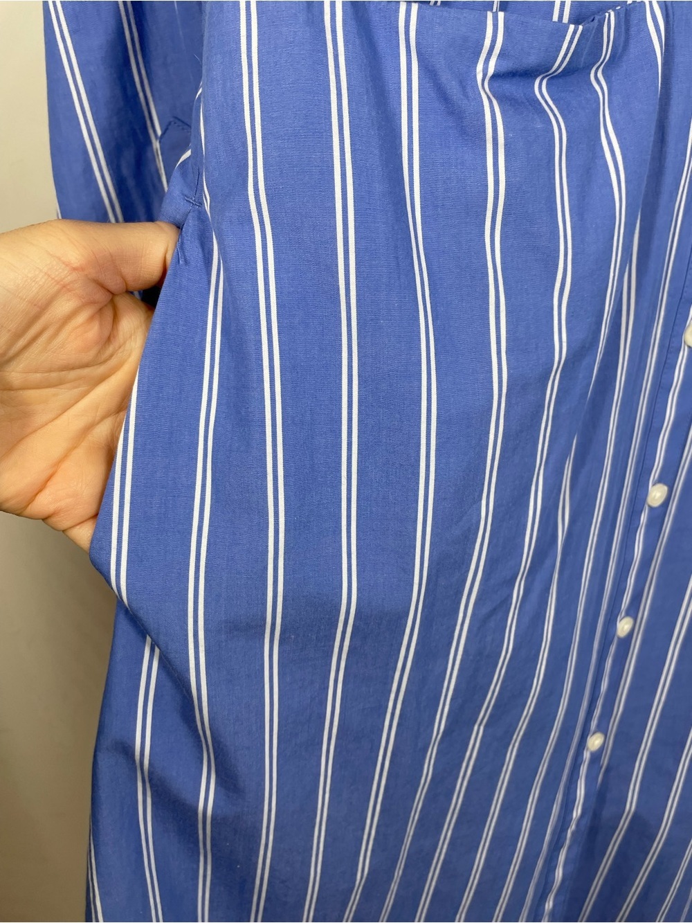 Universal Thread Blue Stripe Shirt Dress XS Button Front Casual Midi Summer Chic - Picture 9 of 12